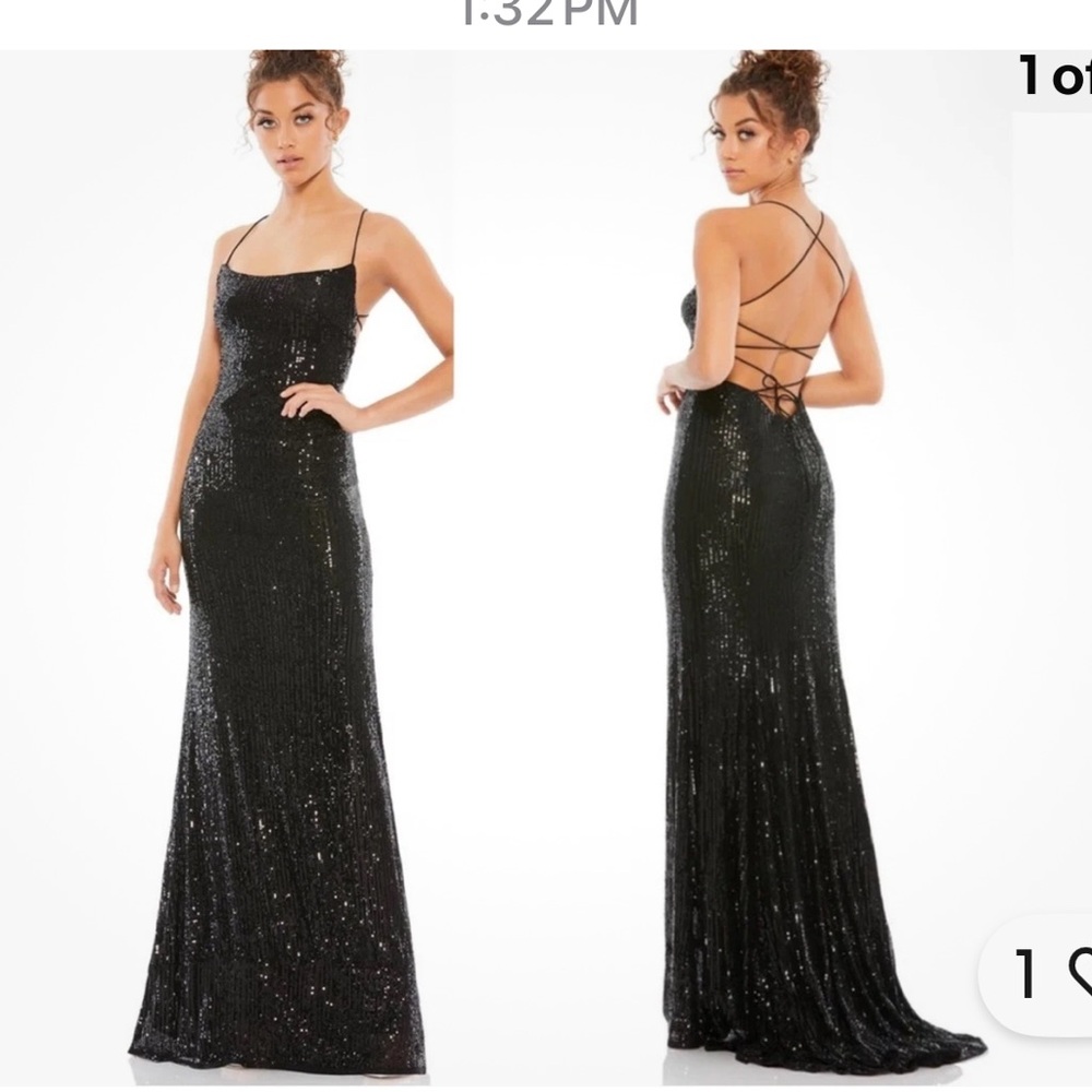Elegant Black Sequin Gown